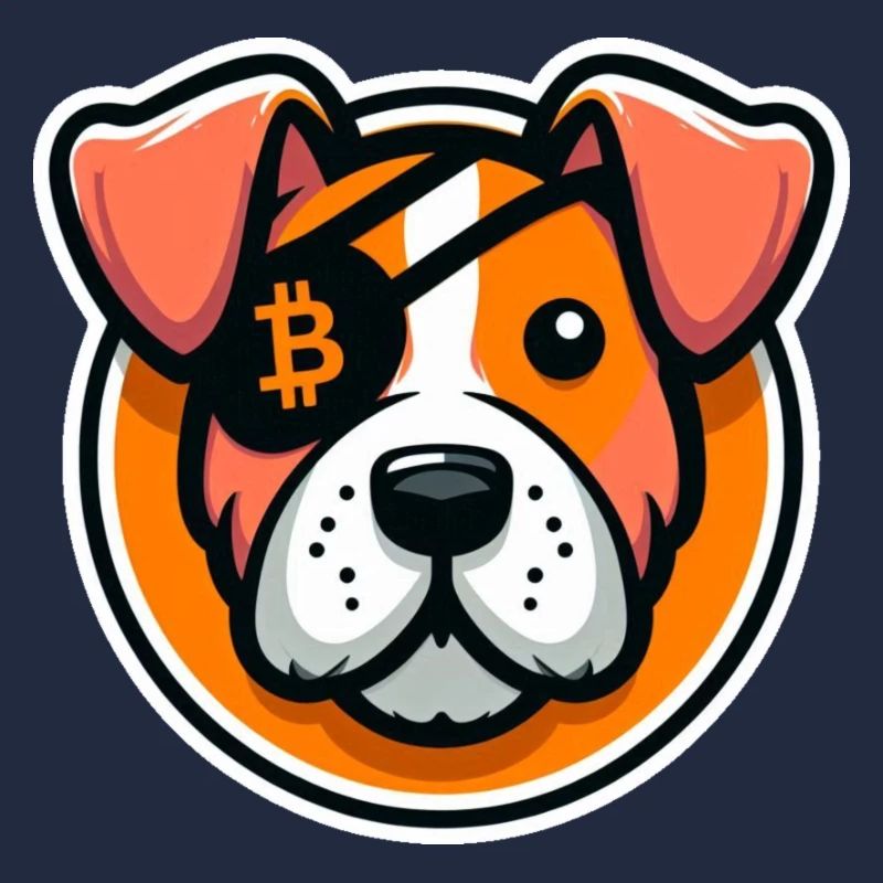 Chien avec cache-œil Bitcoin