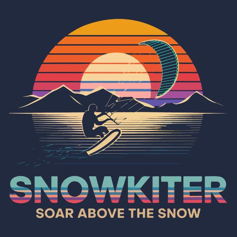 Conception d’aventure de snowboard au coucher du soleil