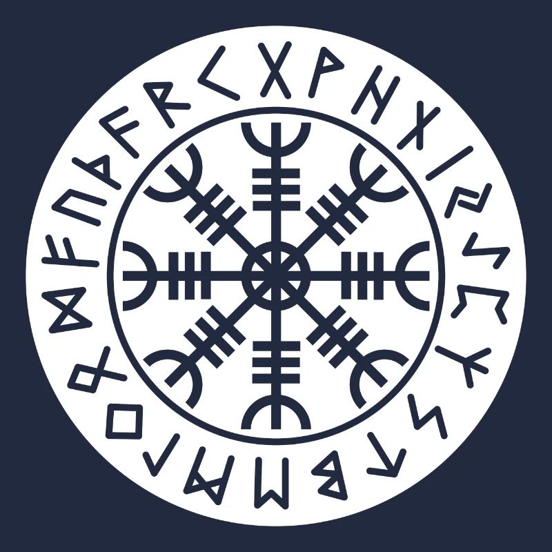 Aegishjalmur white rune circle