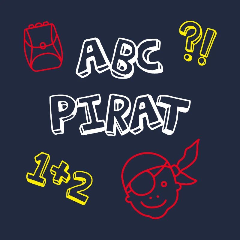 ABC Pirat Einschulung Schule Comic Kinder Feier