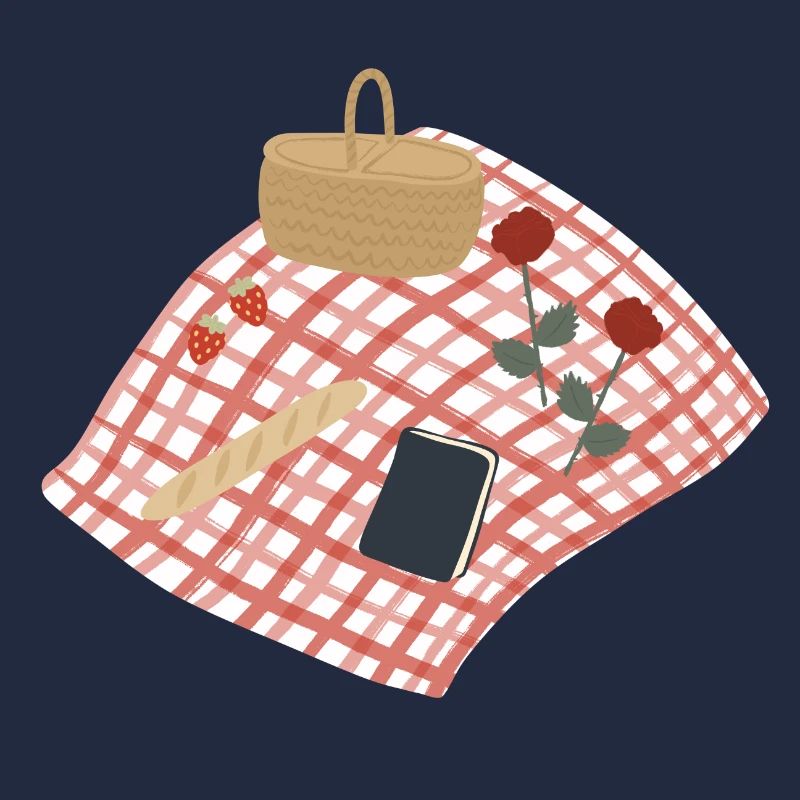 Rustic Picnic Scene Illustration