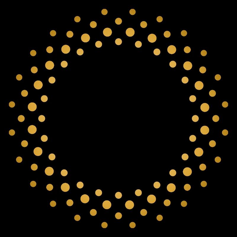 Ring-shaped, golden dot pattern