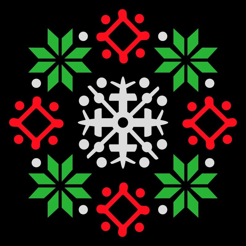 Schneeflocken Muster Weihnachtspullover Schnee