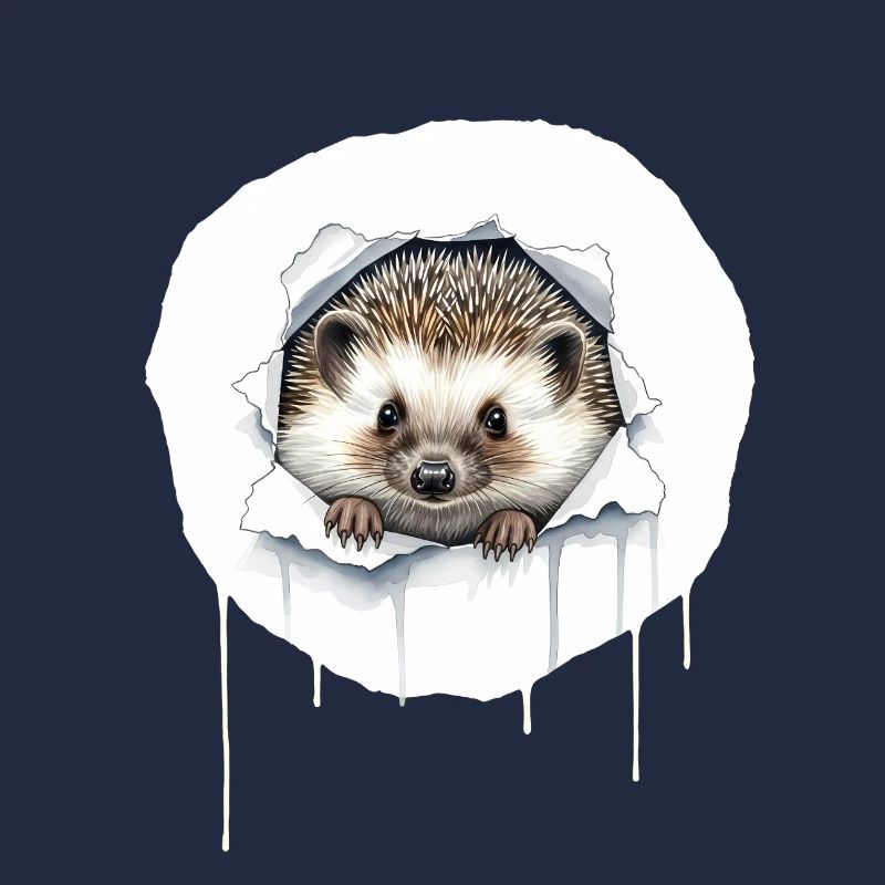 Un hérisson mignon sort de la fissure