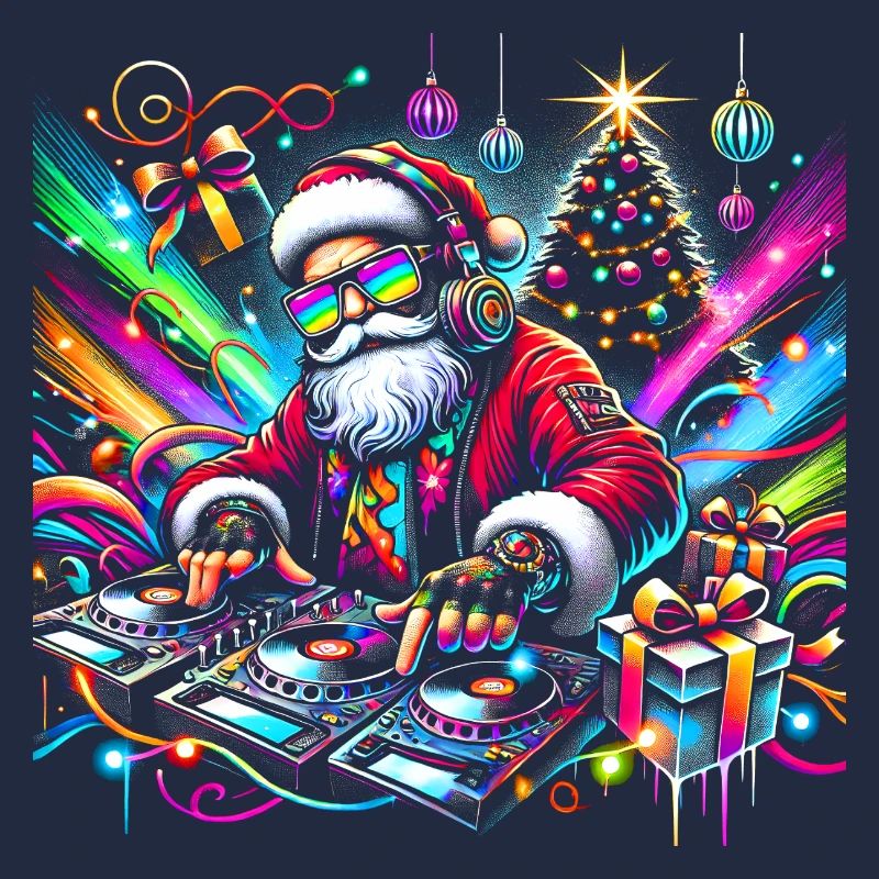 Neon Santa DJ Noël Pulse