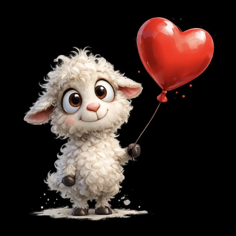 Lamm mit Herzballon