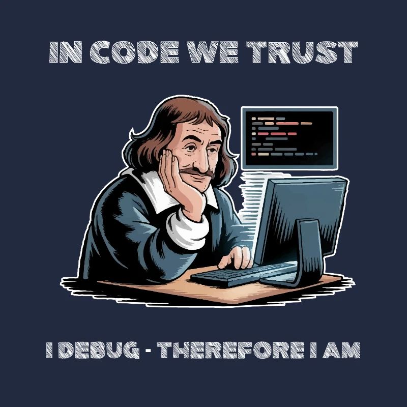 Philosopher Descartes Meme - for dark background