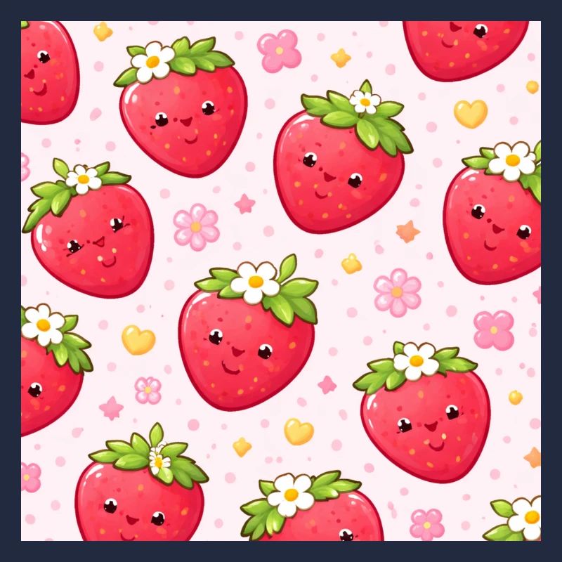 Kawaii Strawberry Polka Dot Pattern Pink