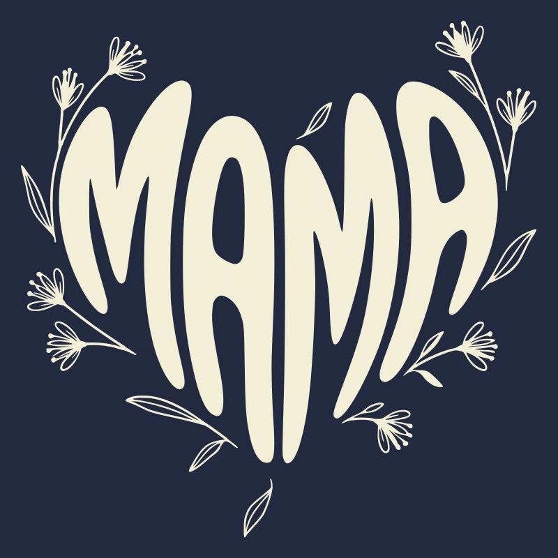 Mama Blütenherz Typografie