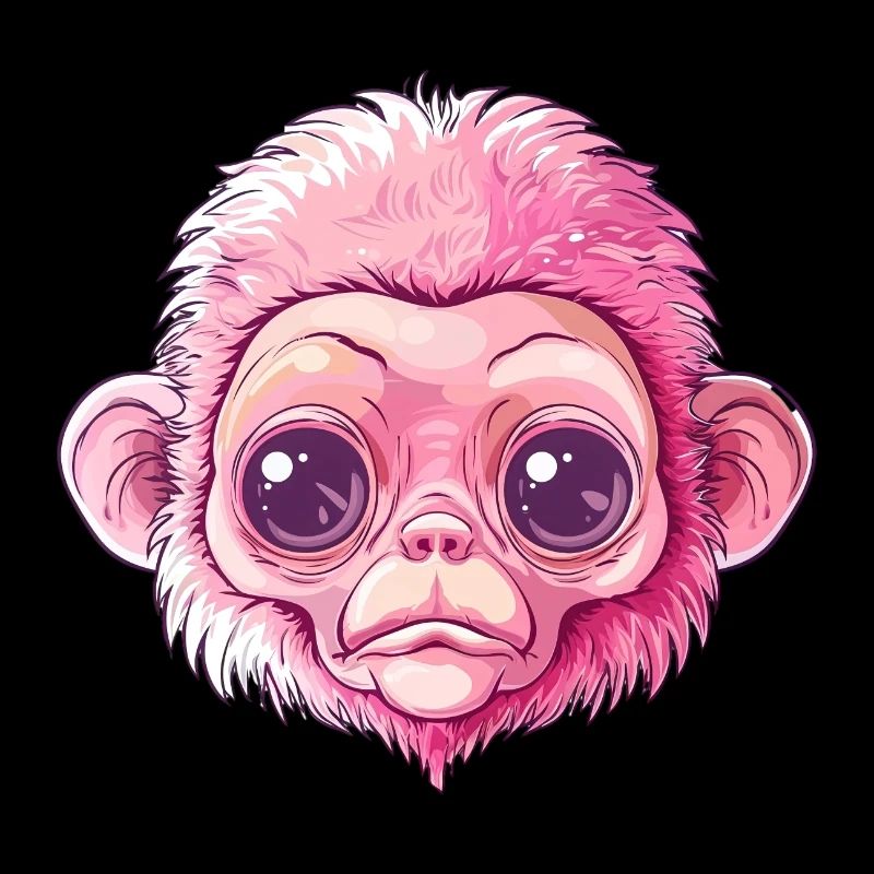 Pink Bigeyes Monkey Motif