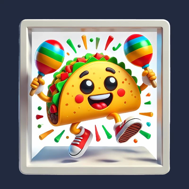 Dancing Taco with Maracas Fun Design
