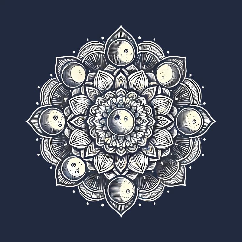 Tatouage Mandala Phase de Lune Céleste