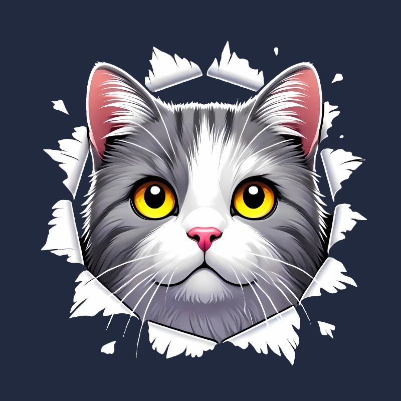 chat curieux jetant un coup d’œil à travers la conception du trou