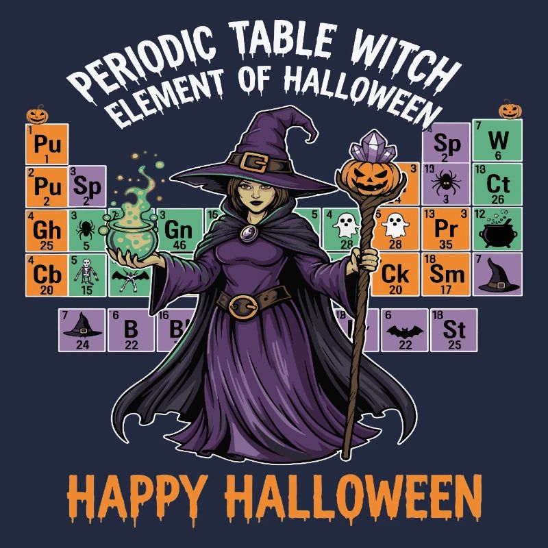 Halloween Witch and Periodic Table Design