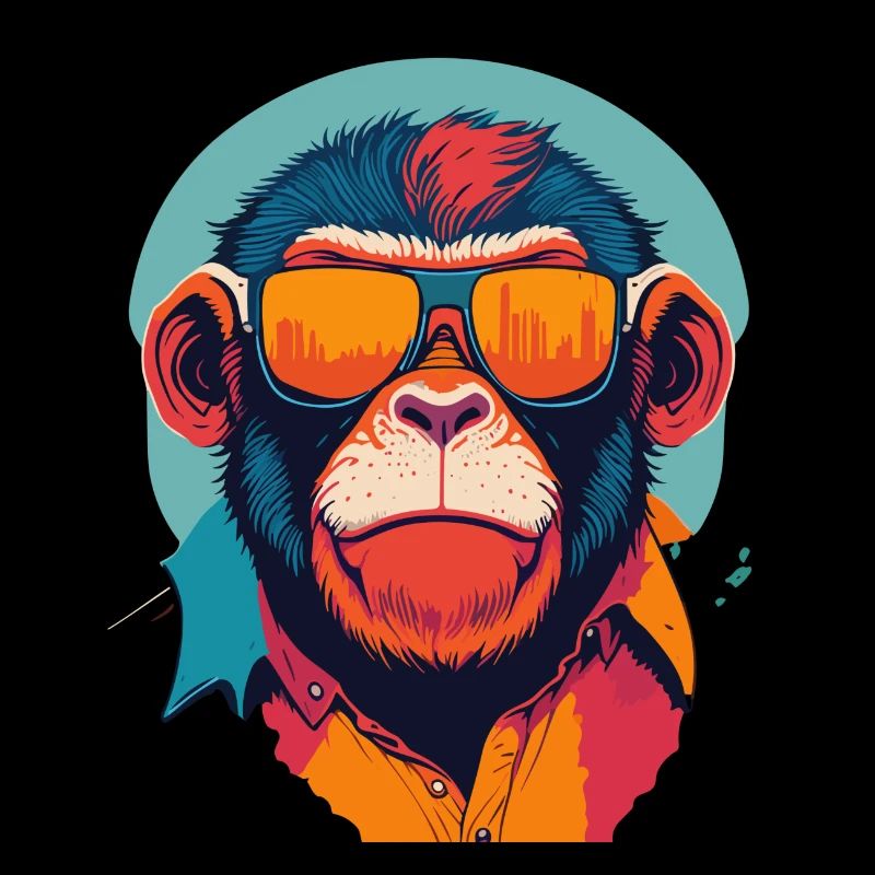 Playful Swagger: Retro Monkey T-Shirt