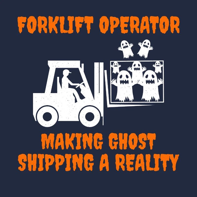 Halloween Ghost Forklift Operator Équipement lourd