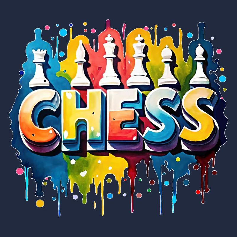 Echecs avec pièces, bordure blanche