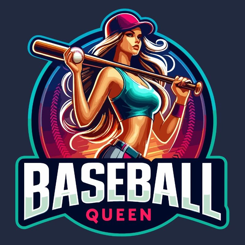 Conception d’athlète féminine Baseball Queen