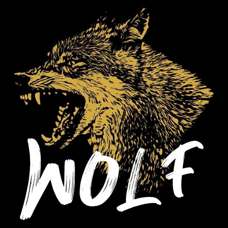 Goldener Wolf Illustration Design