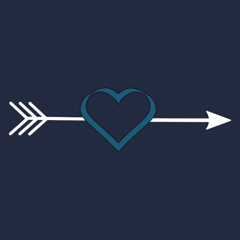 blaues Herz mit Pfeil Valentinstag