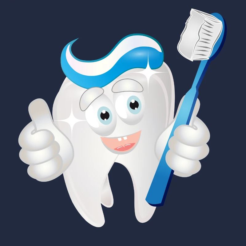 radiant white tooth with toothpaste as a comic