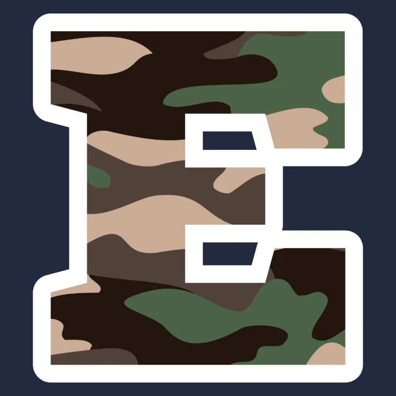 Letter E Military Camouflage - Gift Idea