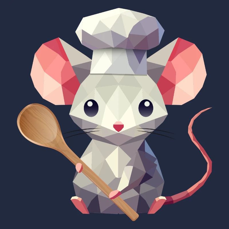 Culinary charm in polygon style