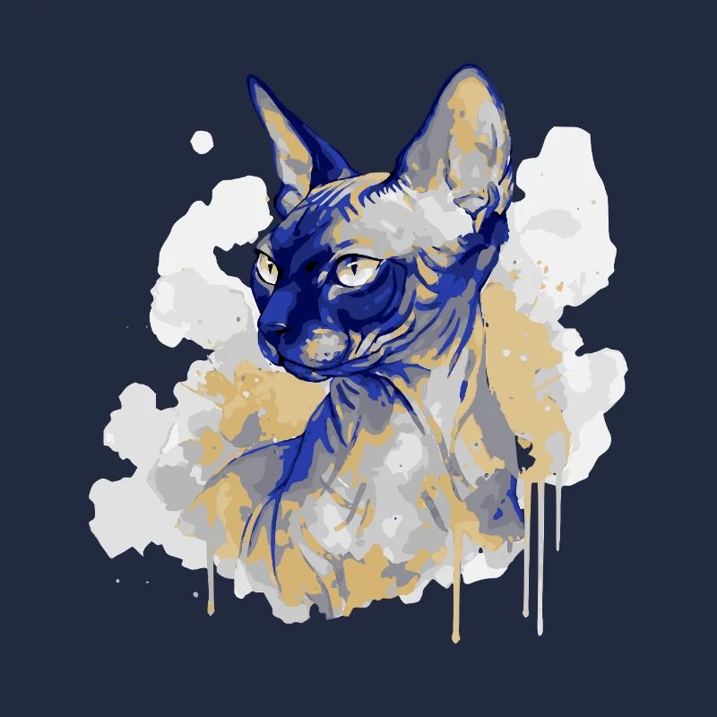Sphynx Katzenkunst Aquarell