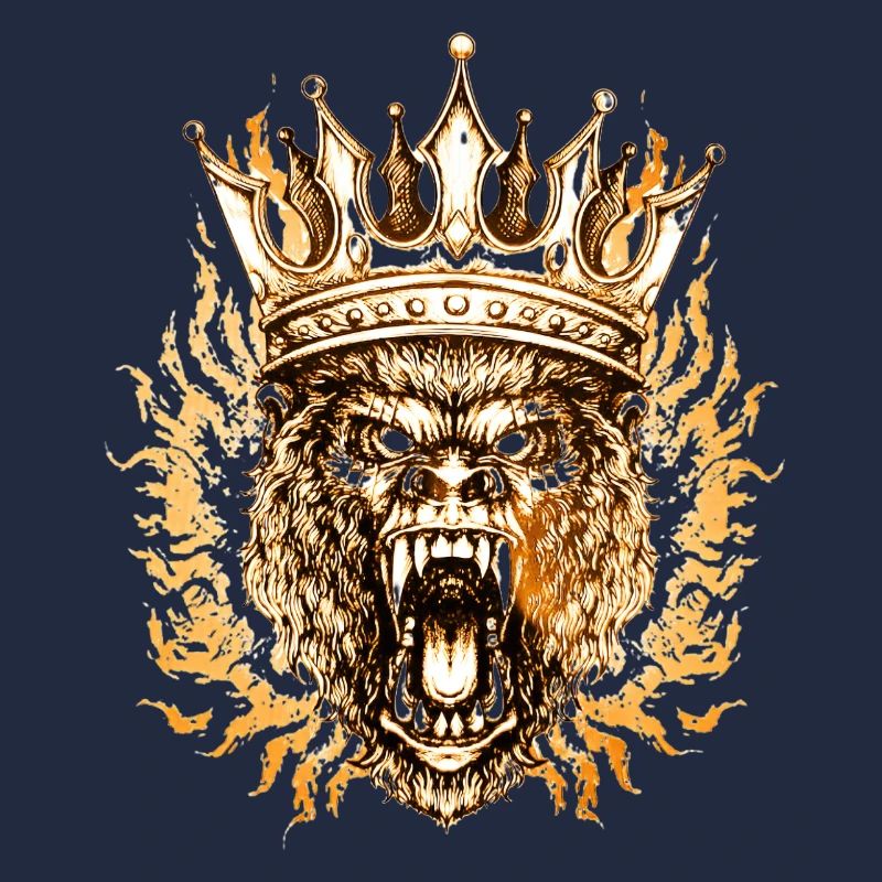 Crowned Lion in Flame