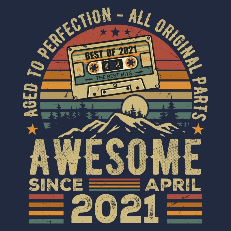 April 2021 Vintage Retro Geburtstagsgeschenk