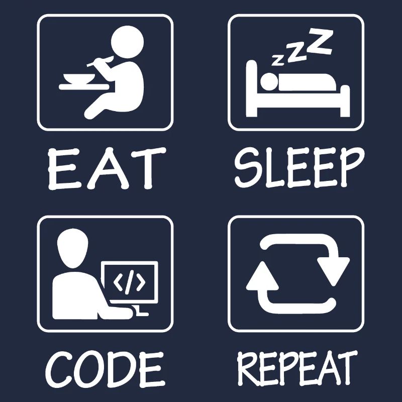 Essen Schlaf Code Wiederholen