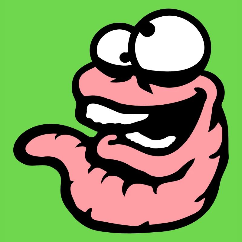 Worm Laughing Crazy Squinting Silly Stupid
