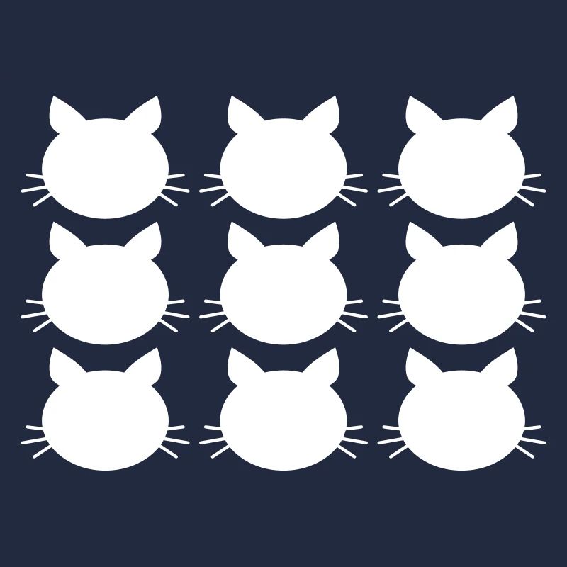 Viele Katzen Muster 9 Freunde Team Crew Köpfe Spaß