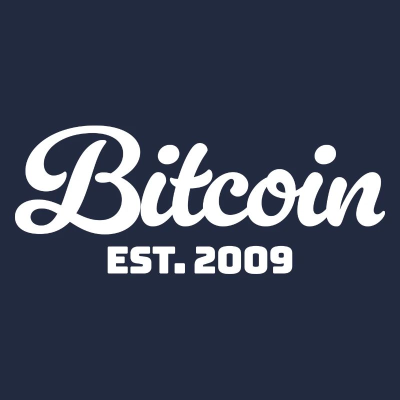 Bitcoin Est. 2009 – Klassisches Krypto Design