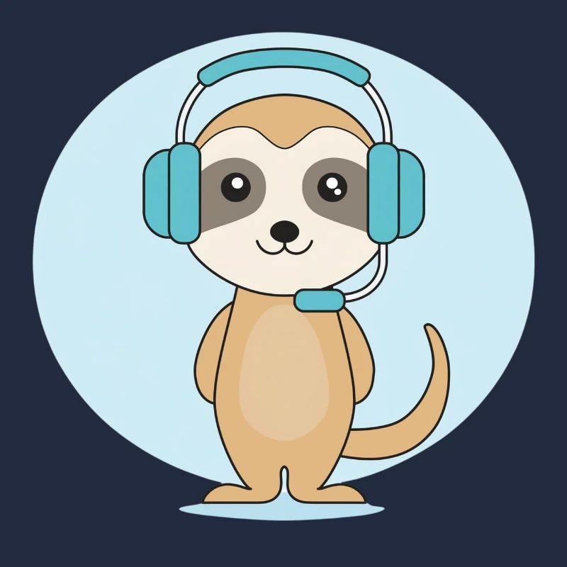 Erdmännchen mit Headset