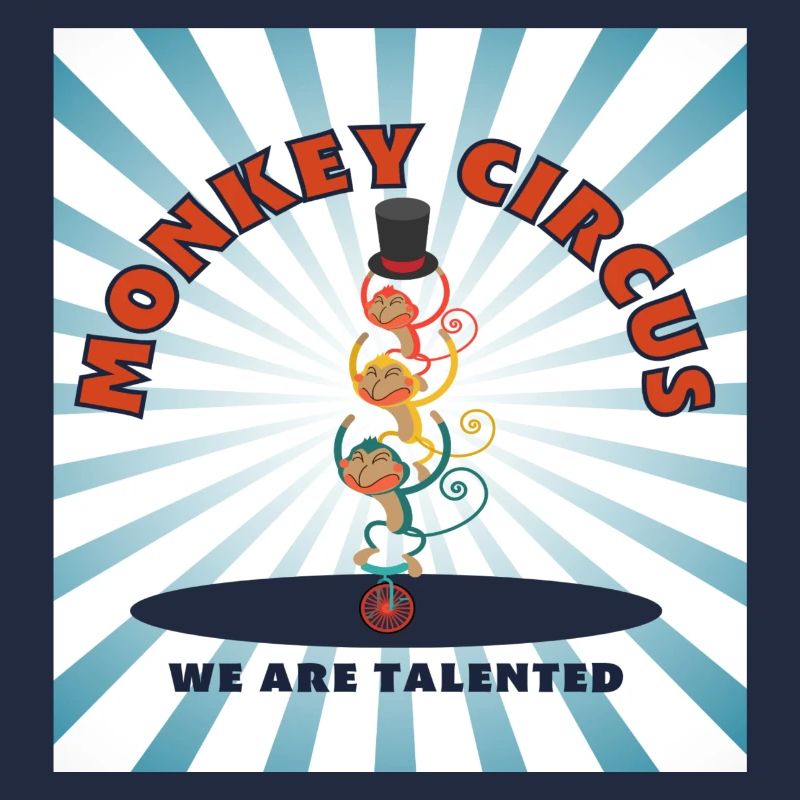 Monkey Circus - bleu blanc