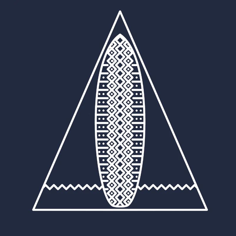 Surf Triangle (Monochrom Weiß)
