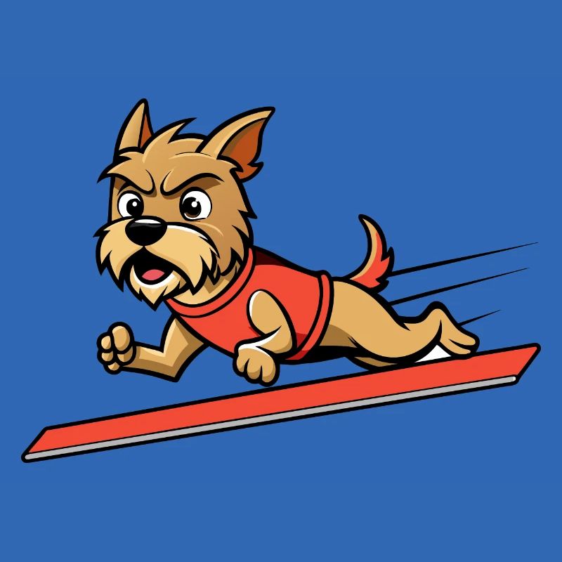 Determined Border Terrier in Terrier Race