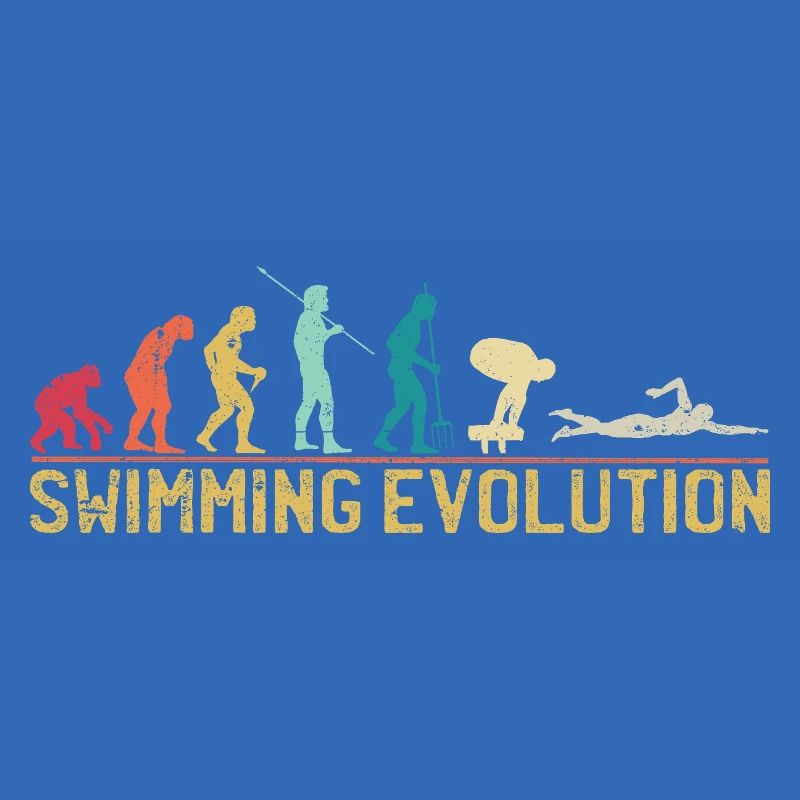 Swimming Evolution Progress Illustration