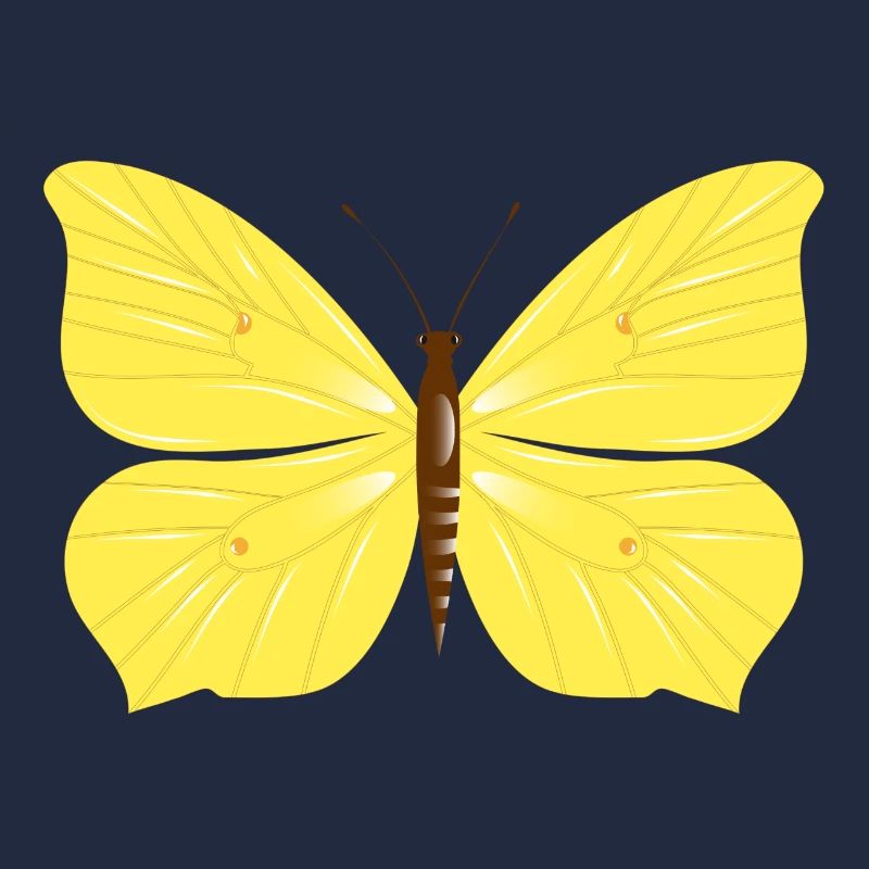 Papillon citron dessiné à la main