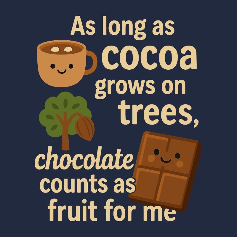 Chocolate counts as fruit – funny cocoa saying