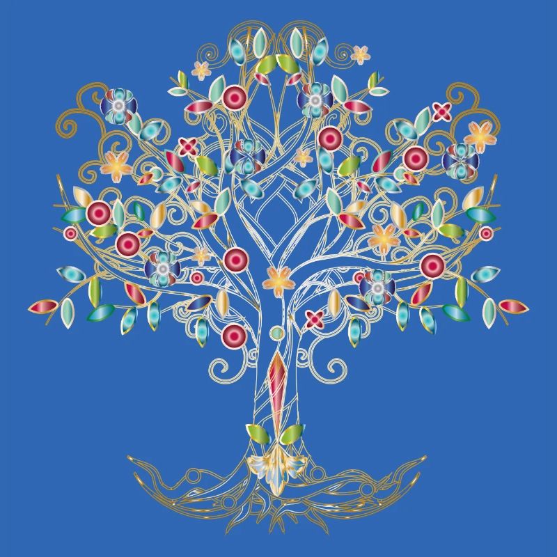 imaginative tree in metallic colors