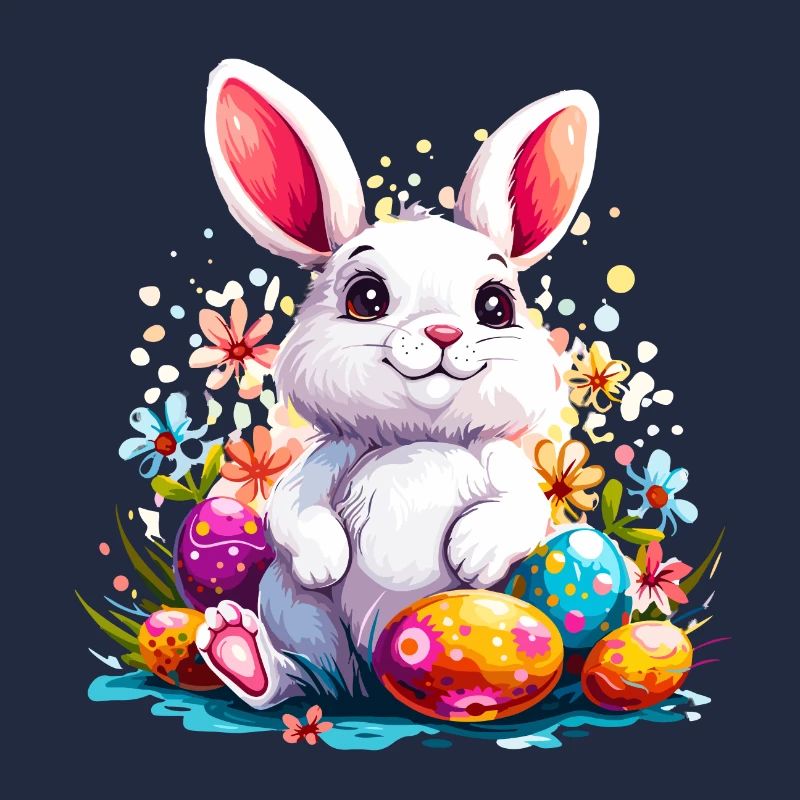 Easter Bunny with Painted Eggs