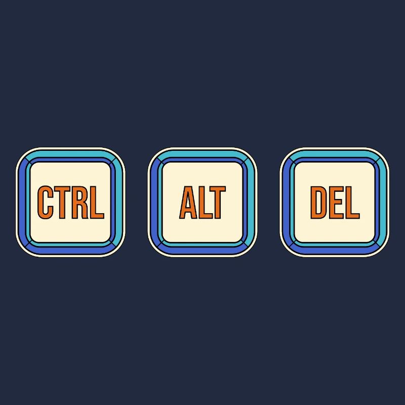 Retro Keyboard Keys CTRL ALT DEL