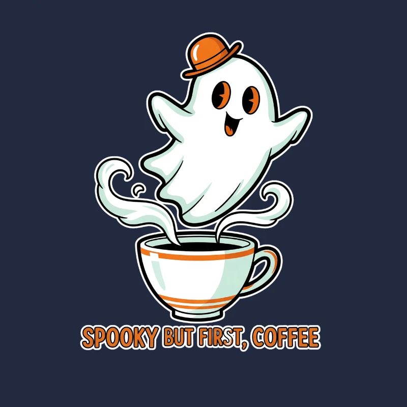 Spukiger Geist mit Kaffee