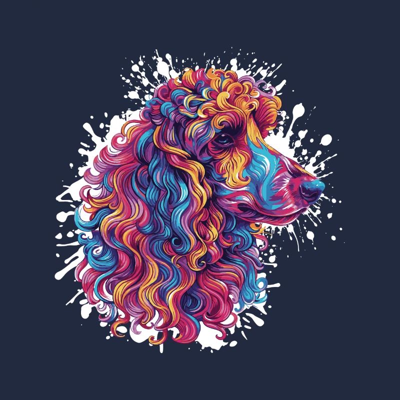 Colored Poodle Head Artwork
