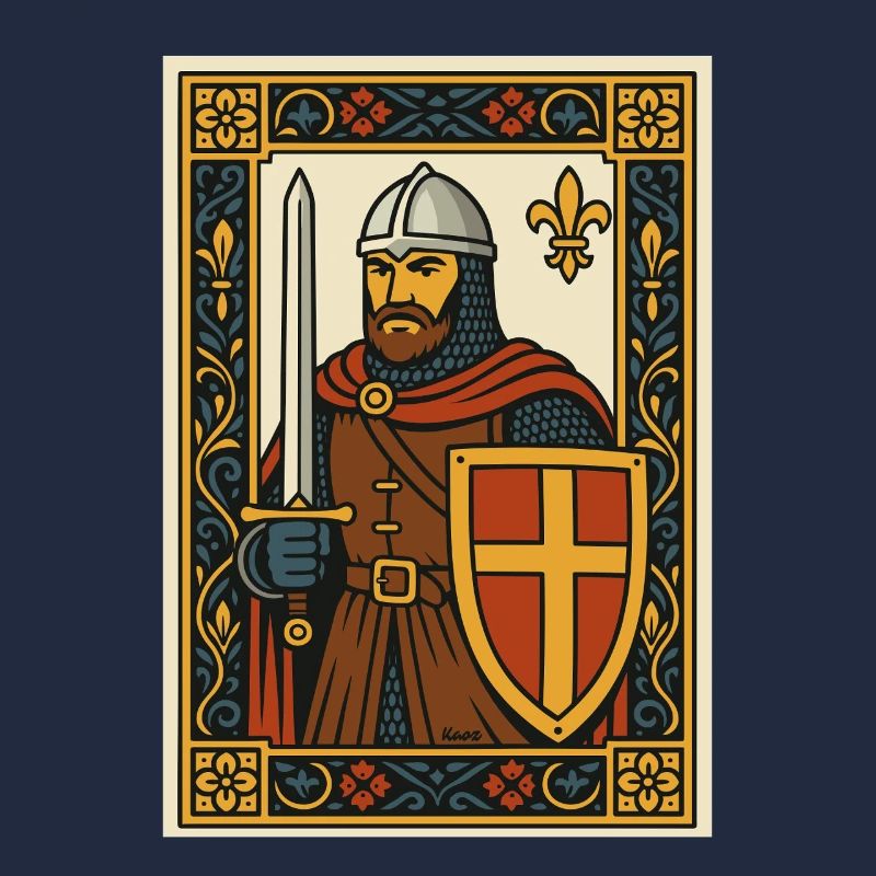 Medieval Knight Tile Emblem
