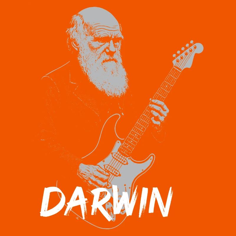 Darwin Playing Guitar Evolution