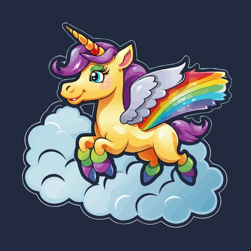 Rainbow Unicorn on Cloud
