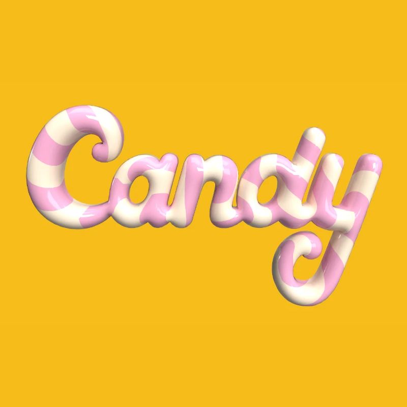 Candy Lettering – 3D Render Candy Style